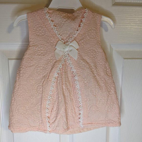 Catherine Malandrino Pink Lace Pearl Cotton Pleated Dress - 6-9 mos. NWOT - Picture 2 of 11